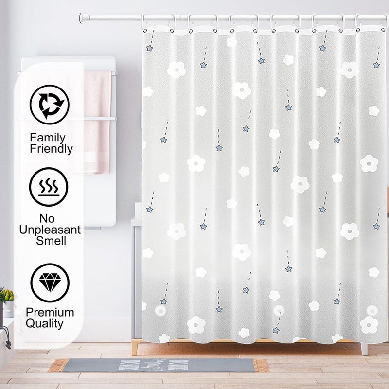 TIKABC Shower Curtain Liner, 4G PEVA Shower Liner, Plastic Waterproof Shower Curtains, 72x72 inch with Grommet Holes 3 Magnetic Weights - Image 5
